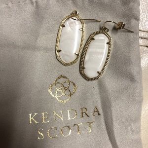White Kendra Scott Medium Earrings